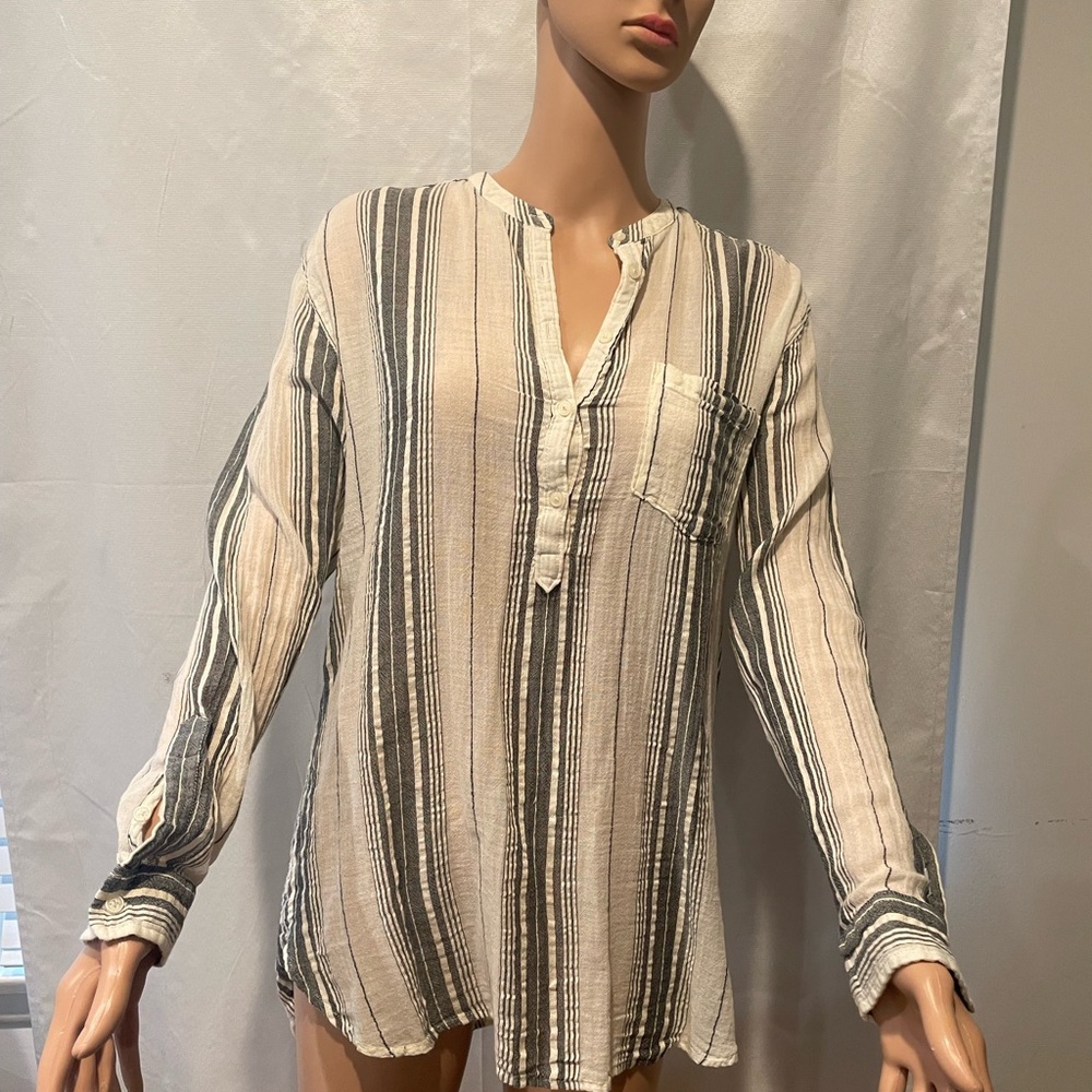 Lucky Brand Cream Long Sleeve Button Down Shirt